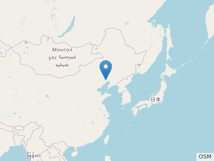 Locations where Jinzhousaurus fossils were found.