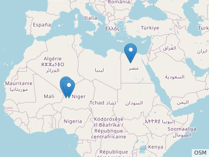 Locations where Aegyptosaurus fossils were found.