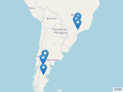 Locations where Aeolosaurus fossils were found.