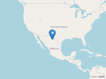 Locations where Agujaceratops fossils were found.