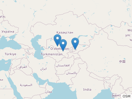 Locations where Aidachar fossils were found.