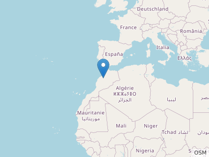 Locations where Alcione fossils were found.
