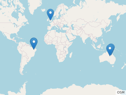 Locations where Anhanguera fossils were found.