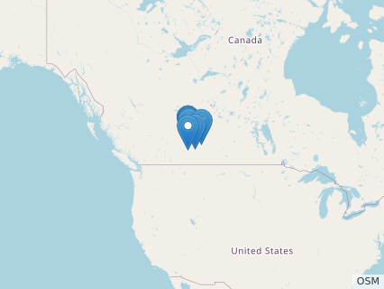 Locations where Anodontosaurus fossils were found.