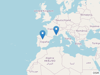 Locations where Arcovenator fossils were found.