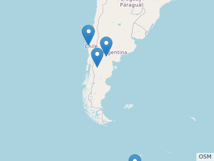 Locations where Aristonectes fossils were found.