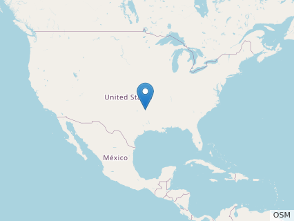 Locations where Arkansaurus fossils were found.