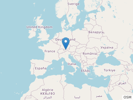 Locations where Austriadraco fossils were found.