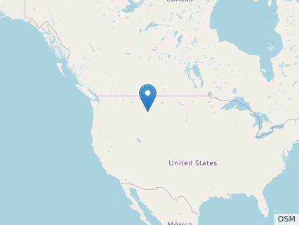 Locations where Avaceratops fossils were found.