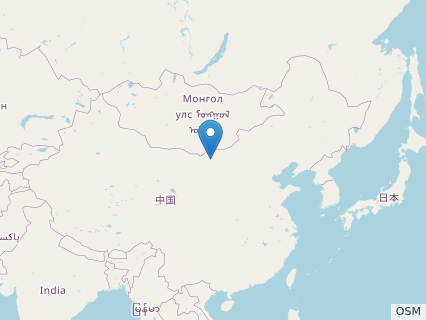 Locations where Bayannurosaurus fossils were found.