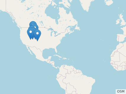 Locations where Brachiosaurus fossils were found.