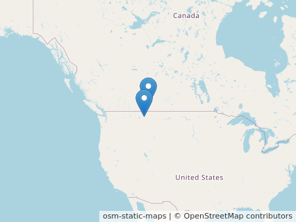 Locations where Brontotholus fossils were found.