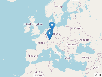 Locations where Campylognathoides fossils were found.