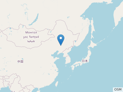 Locations where Chaoyangsaurus fossils were found.