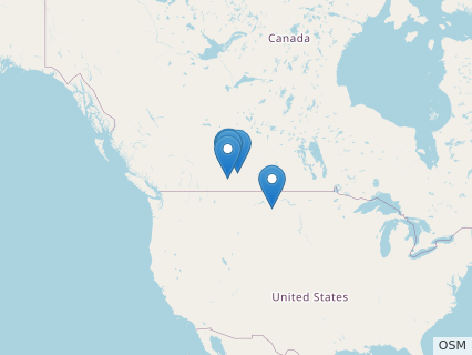 Locations where Citipes fossils were found.