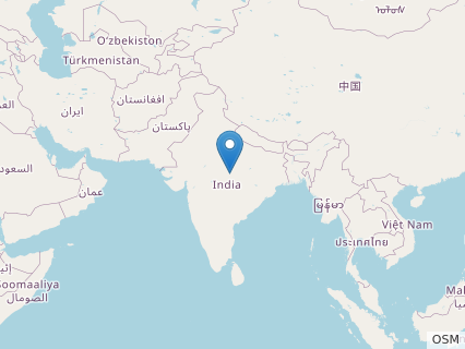 Locations where Compsosuchus fossils were found.