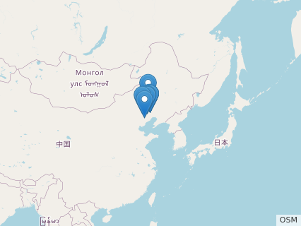 Locations where Confuciusornis fossils were found.