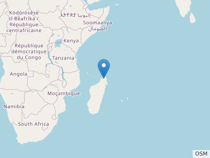 Locations where Dahalokely fossils were found.