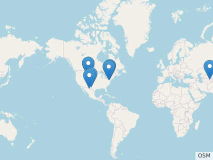 Locations where Dryptosaurus fossils were found.