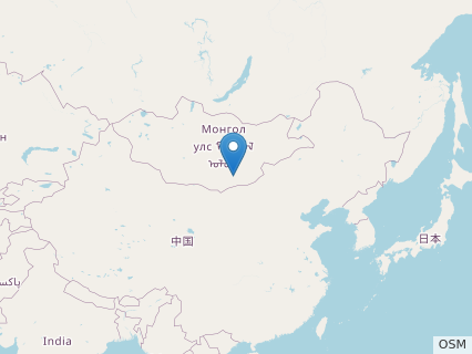 Locations where Duonychus fossils were found.