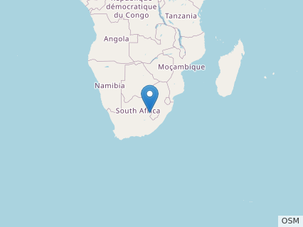 Locations where Eocursor fossils were found.