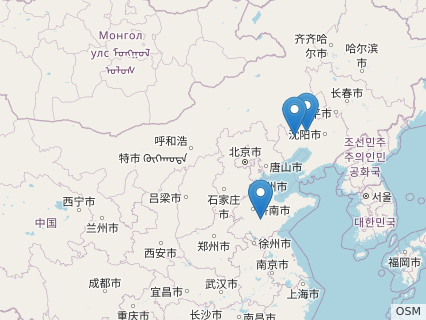 Locations where Euhelopus fossils were found.