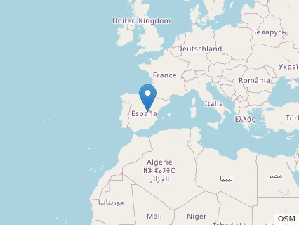 Locations where Europejara fossils were found.