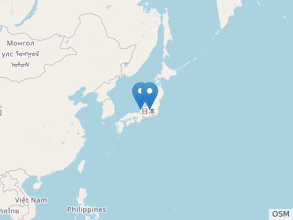 Locations where Fukuiraptor fossils were found.