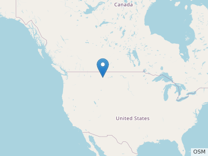 Locations where Furcatoceratops fossils were found.