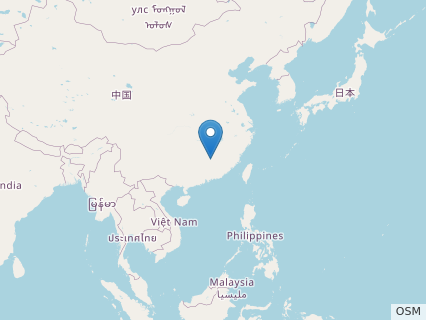 Locations where Ganzhousaurus fossils were found.