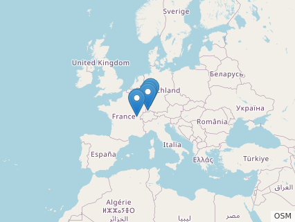 Locations where Gresslyosaurus fossils were found.