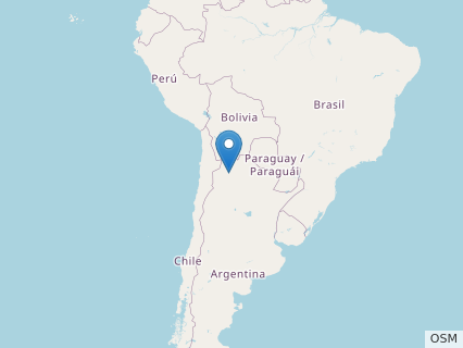 Locations where Guemesia fossils were found.