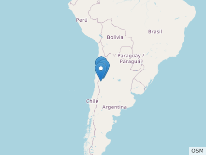 Locations where Herrerasaurus fossils were found.
