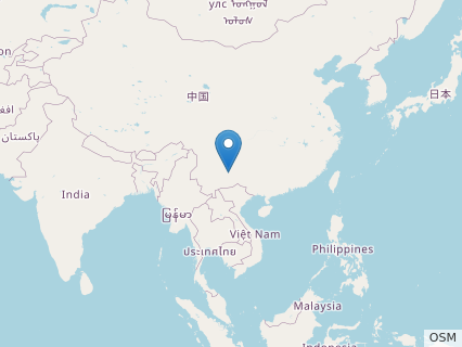 Locations where Honghesaurus fossils were found.