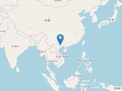 Locations where Huashanosaurus fossils were found.