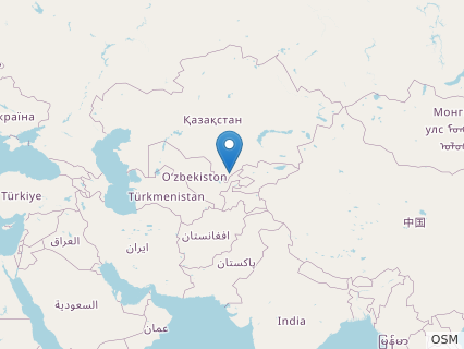 Locations where Kazaklambia fossils were found.