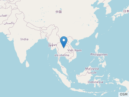 Locations where Kinnareemimus fossils were found.