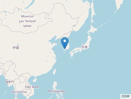 Locations where Koreanosaurus fossils were found.