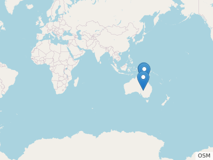 Locations where Kronosaurus fossils were found.