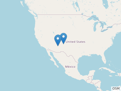 Locations where Krzyzanowskisaurus fossils were found.