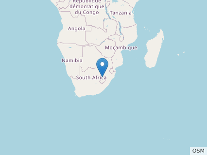 Locations where Ledumahadi fossils were found.