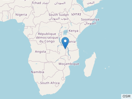 Locations where Lutungutali fossils were found.