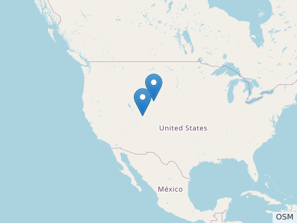 Locations where Macelognathus fossils were found.