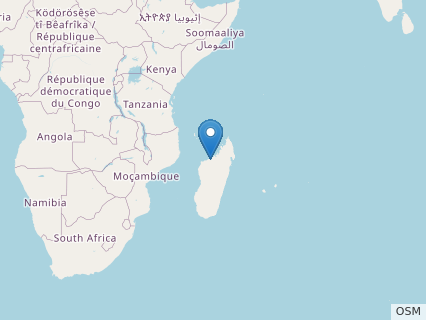 Locations where Masiakasaurus fossils were found.