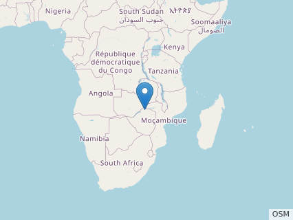 Locations where Mbiresaurus fossils were found.