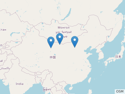 Locations where Microceratus fossils were found.