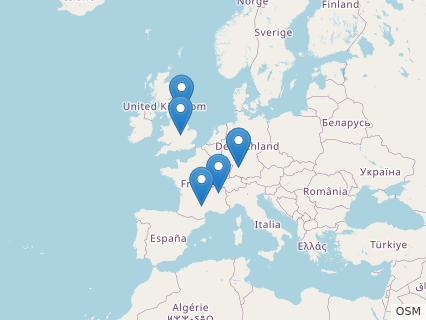 Locations where Microcleidus fossils were found.