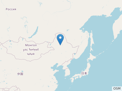 Locations where Migmanychion fossils were found.