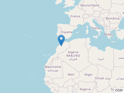 Locations where Minqaria fossils were found.