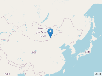Locations where Mongolostegus fossils were found.